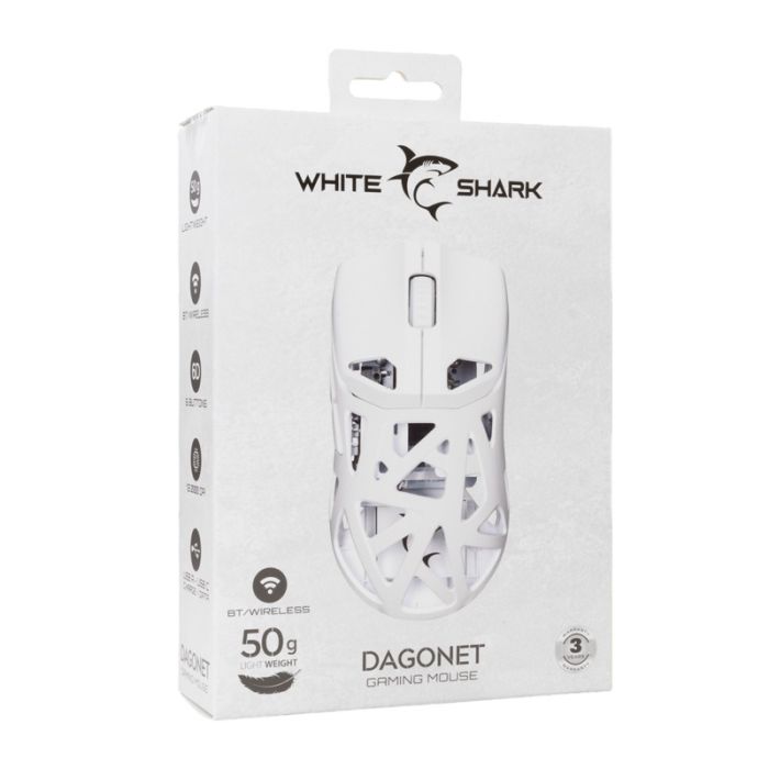 Souris Gamer Sans Fil WHITE SHARK DAGONET WGM-5019 - Blanc
