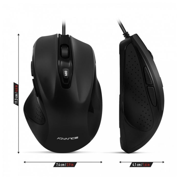 Souris Optique Filaire Advance 6D - Noir