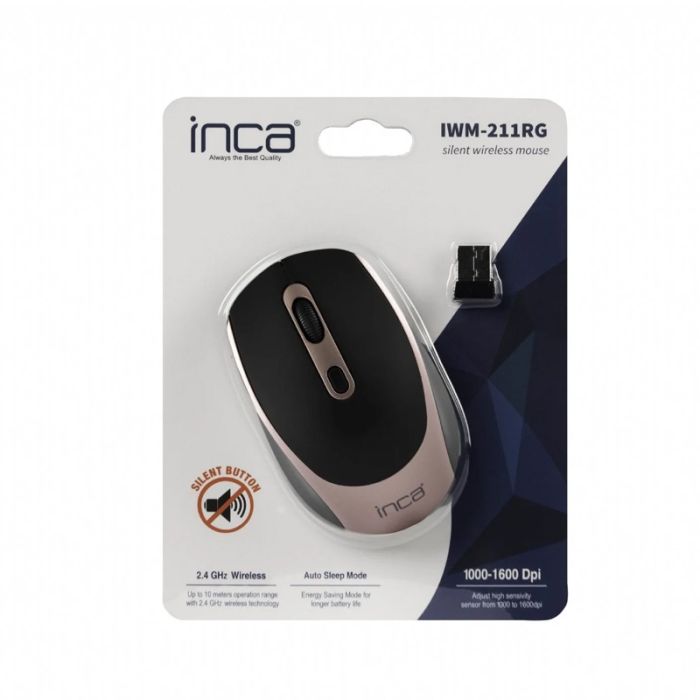 Souris Sans Fil INCA IWM-211RG - Noir&Rose