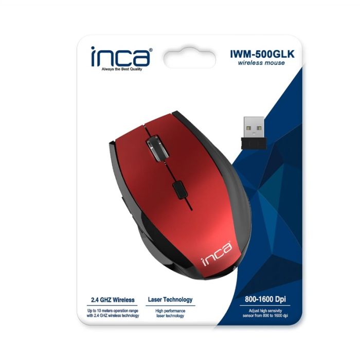 Souris Sans Fil INCA IWM-500GLK - Rouge&Noir