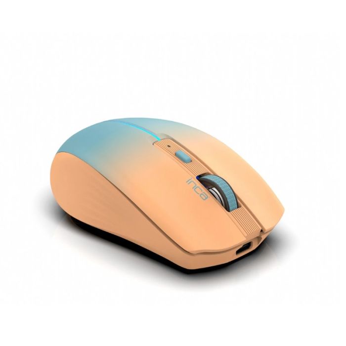 Souris Sans Fil INCA IWM-511RT Rechargeable - Corail&Bleu