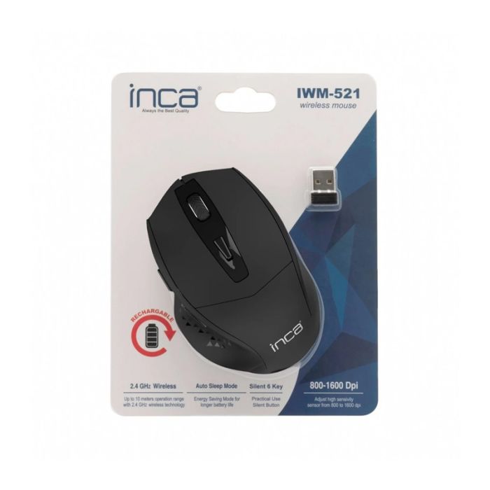 Souris Sans Fil INCA IWM-521 Rechargeable - Noir