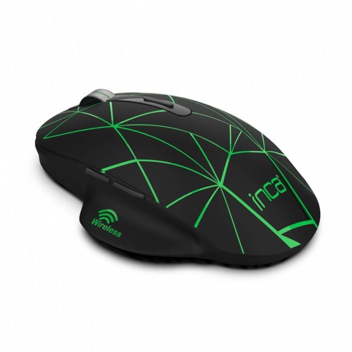 Souris Sans Fil INCA IWM-551 Rechargeable RGB  - Noir&Vert