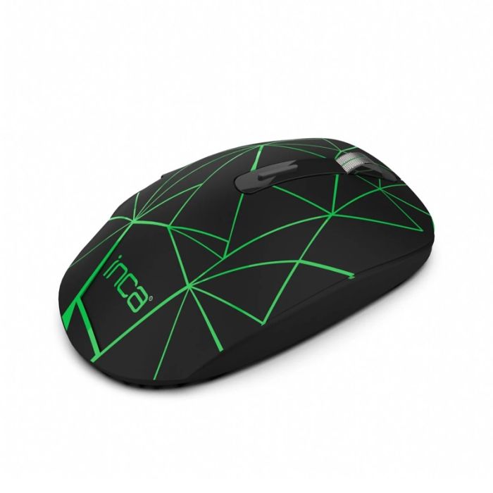 Souris Sans Fil INCA IWM-551 Rechargeable RGB  - Noir&Vert