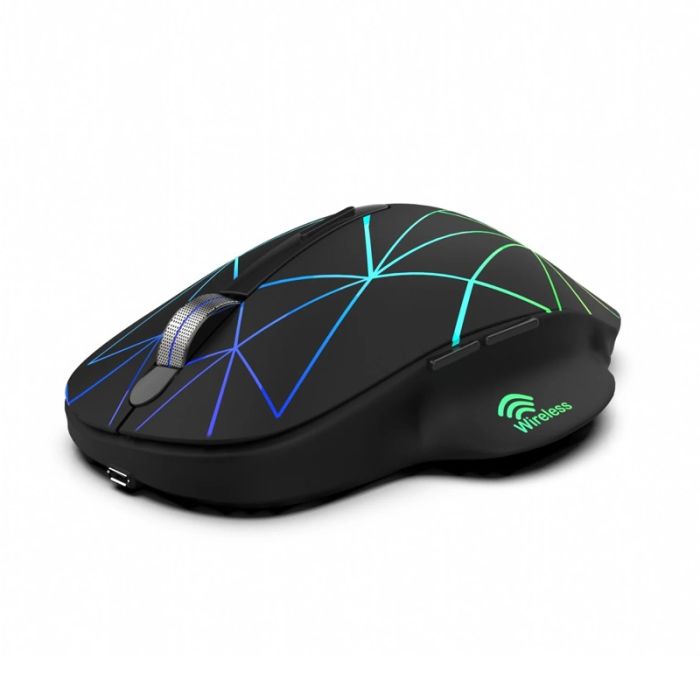 Souris Sans Fil INCA IWM-551 Rechargeable RGB  - Noir&Vert