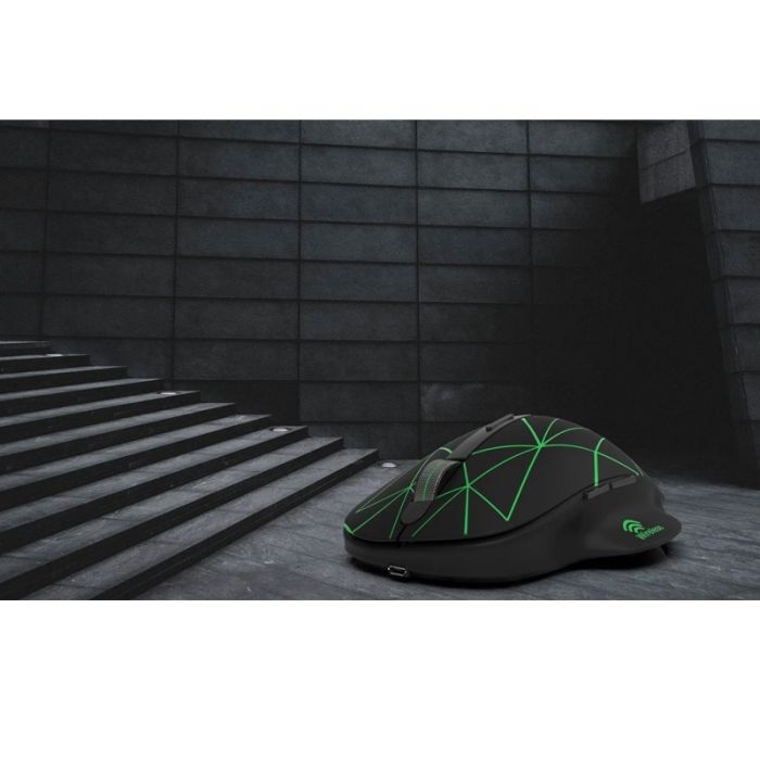 Souris Sans Fil INCA IWM-551 Rechargeable RGB  - Noir&Vert