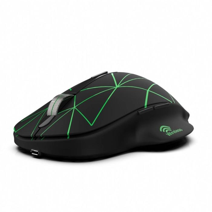 Souris Sans Fil INCA IWM-551 Rechargeable RGB  - Noir&Vert