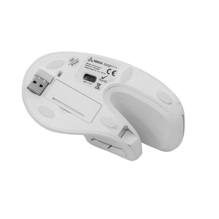 Souris Sans Fil Optique SBOX VM-838 Verticale - Blanc