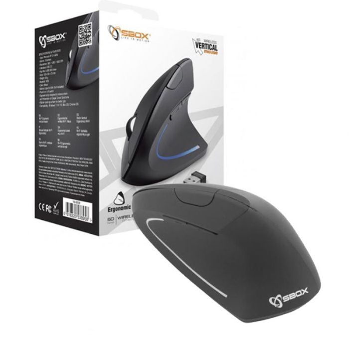 Souris Sans Fil Optique Vertical SBOX VM-065 - Noir
