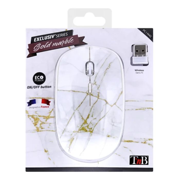 Souris Sans Fil TNB GOLD - Blanc Marbrées