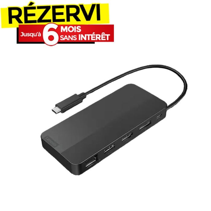 Station d'accueil de voyage LENOVO USB-C pour deux écrans (avec adaptateur)
