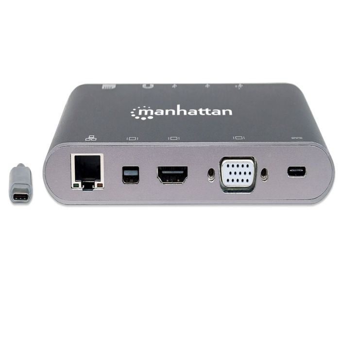 Station d'accueil MANHATTAN USB-C SuperSpeed  7 en 1 - Silver