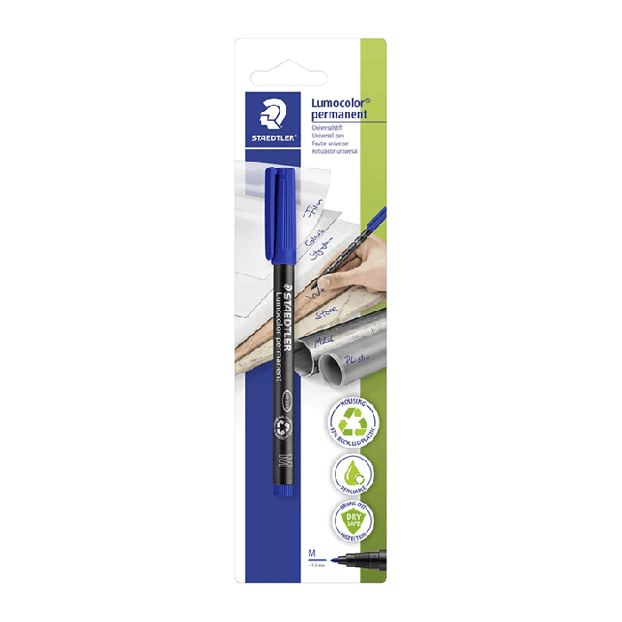 Stylo Lumocolor permanent STAEDTLER universel M Bleu
