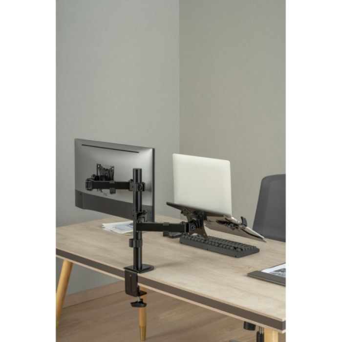 Support De Bureau Réglable GEMBIRD Pour Écran + Plateau Pour Pc Portable