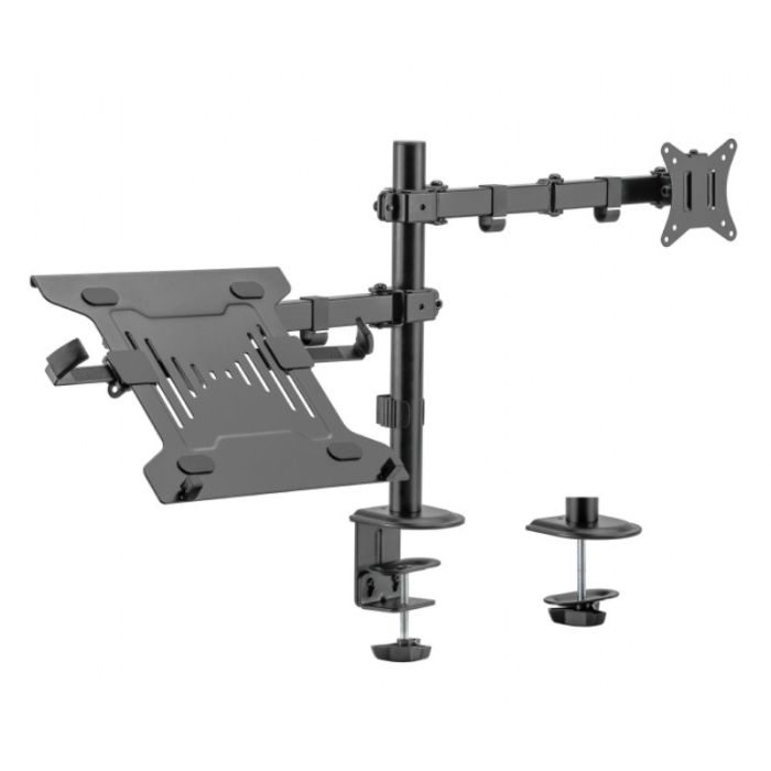 Support De Bureau Réglable GEMBIRD Pour Écran + Plateau Pour Pc Portable