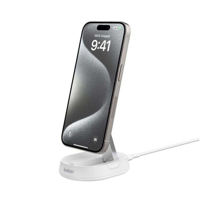 Support De Charge Sans Fil Magnétique BELKIN BoostCharge Pro Qi2 15W - Blanc