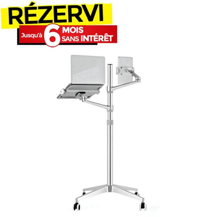 Support Écran DIGIPOS DP9L à DOUBLE BRAS - SILVER