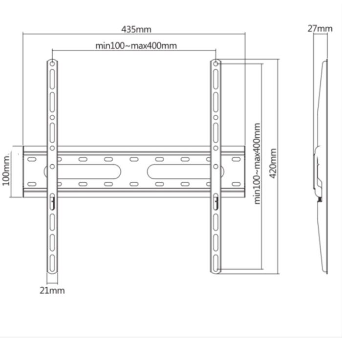 Support Mural Fixe SBOX PLB-2544F-2 Pour TV 32