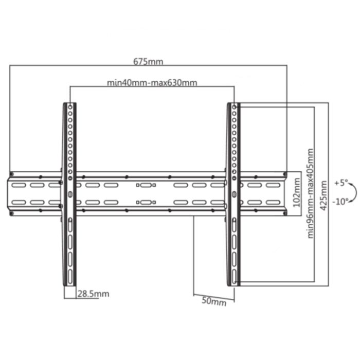 Support Mural Fixe SBOX PLB-2546T-2 Avec Inclinaison Pour TV 37''-80'' 