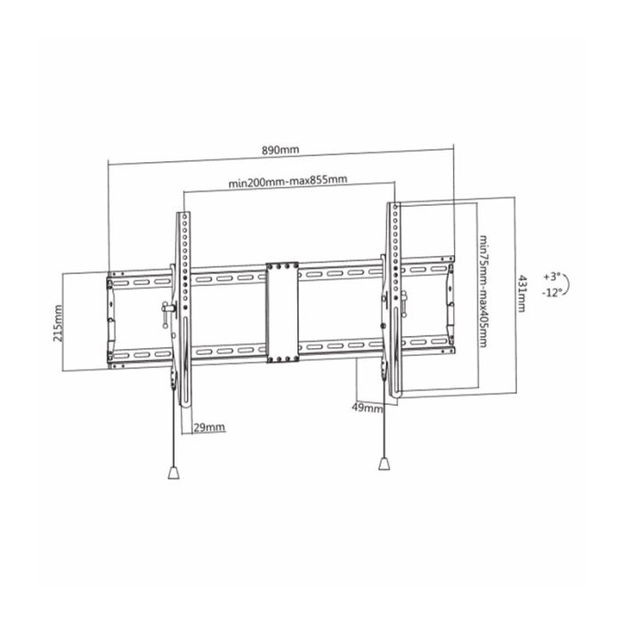 Support Mural Fixe SBOX PLB-5948T Pour TV 43''- 90''