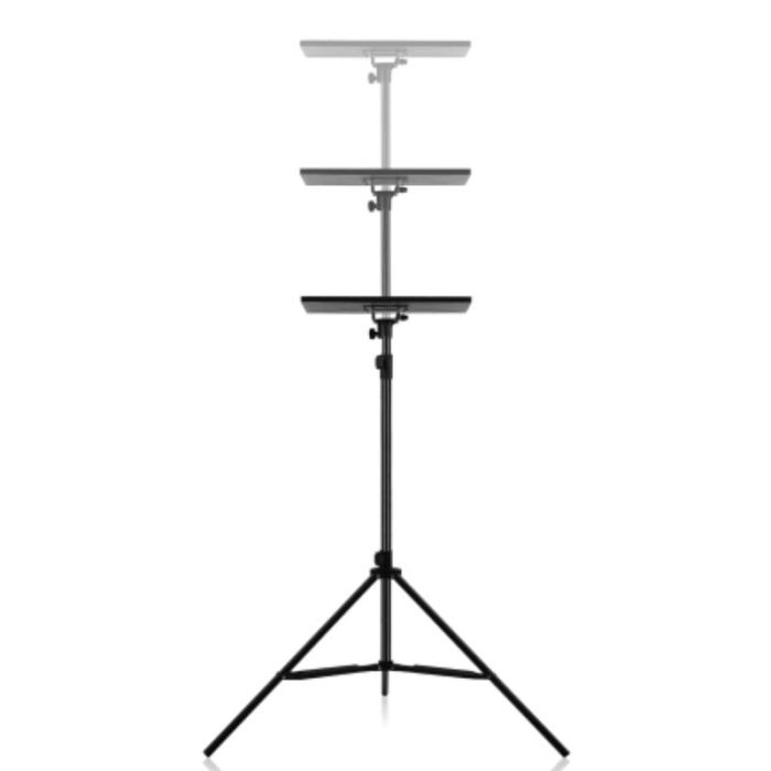 Trépied Sol Projecteur Vamvo - Hauteur Réglable 42-115 Cm - Plaque Pliable Portable - Support Multimédia Noir