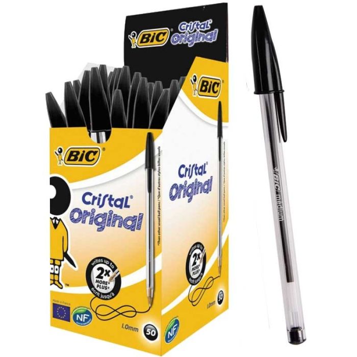 Pack De Stylos Bille Bic Cristal Original Mm Noir