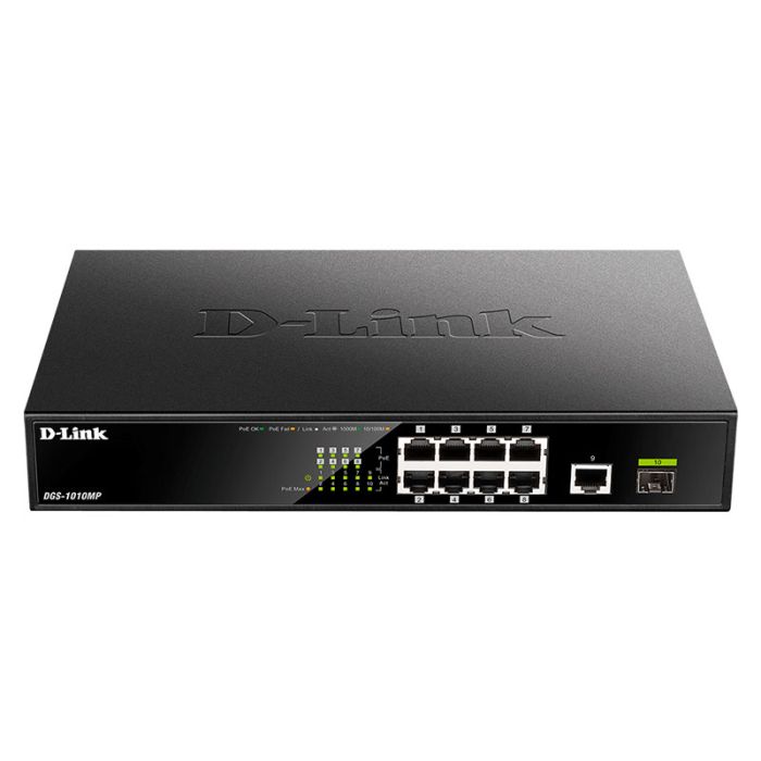 Switch D-Link 8 ports Gigabit 10/100/1000 / POE 1SFP / 1 Gigabit