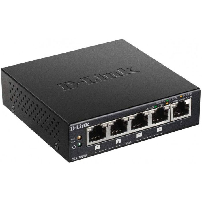 Switch D-Link DGS-1005P 5 Ports PoE 10/100 Mbps 