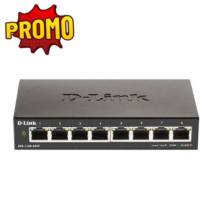 
Switch D-LINK Intelligent 8 PORTS POE- (DGS-1100-08PV2)
