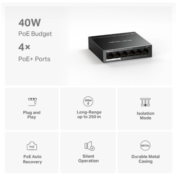 Switch de Bureau MERCUSYS 6 Ports 10/100 MBPS