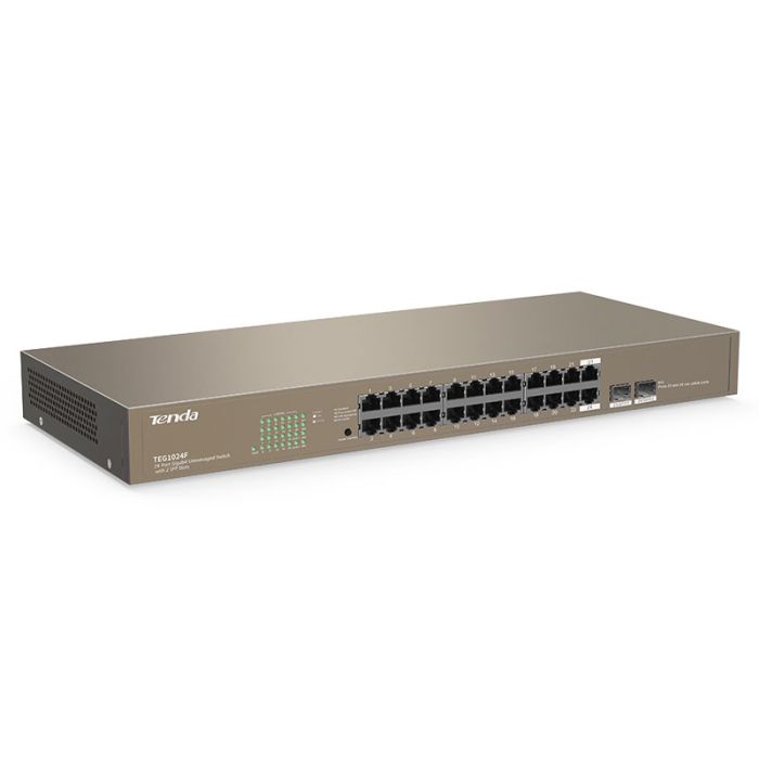 Switch de bureau TENDA TEG1024F à 24 ports avec 2 emplacements SFP