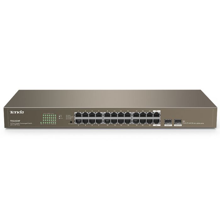 Switch de bureau TENDA TEG1024F à 24 ports avec 2 emplacements SFP