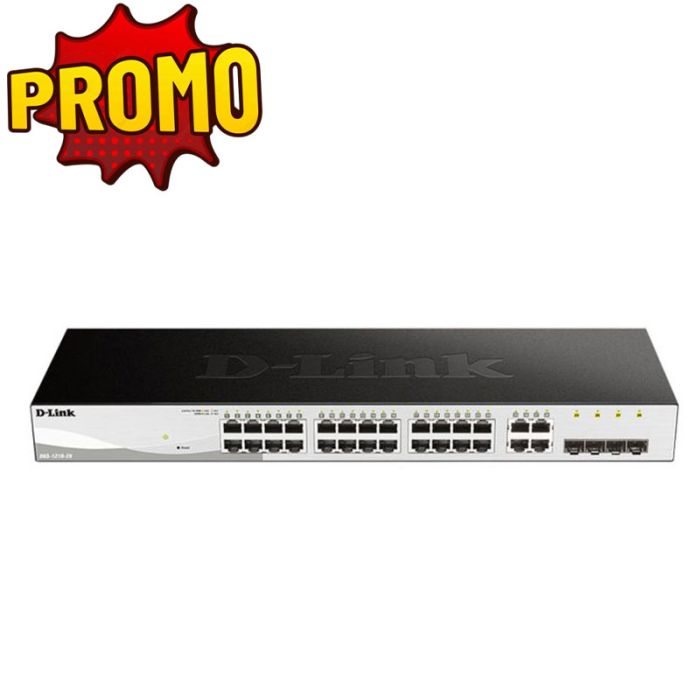 Switch SMART D-LINK 24 ports 10 100 1000 BASE T et 4 SFP 