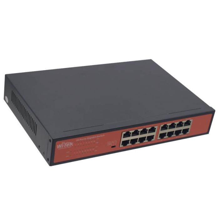 Switch WITEK 14 Ports RJ45 100/1000Mbps avec 2 Ports Uplink RJ45