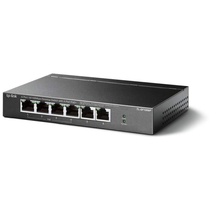 Switch De Bureau TP-LINK 6 Ports 10/100 Mbps Avec 4 Ports PoE