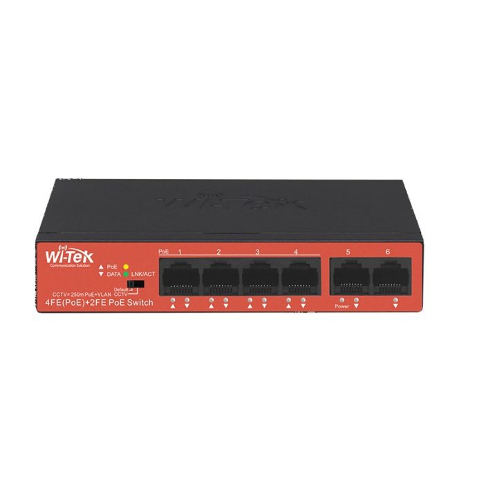 Switch Witek WI-PS205H V2 4 ports PoE 10/100Mbps + 2 ports Uplink