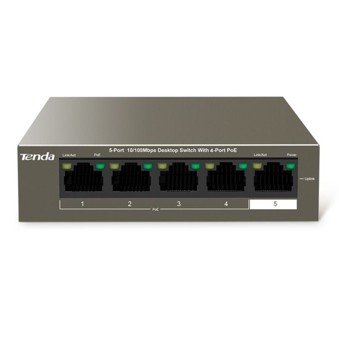 Switch TENDA TEF1105P-4-63W 4 ports PoE 1000 Mbps + 1 port RJ45