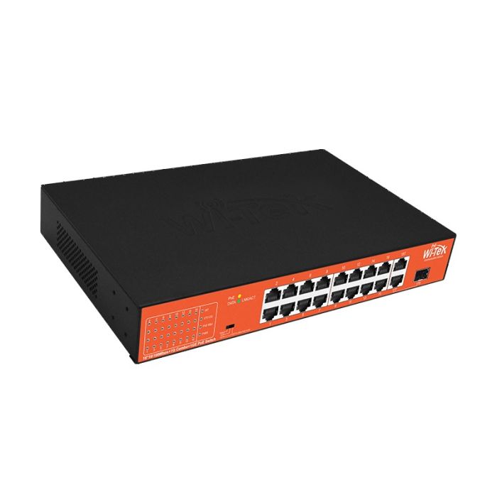 Switch Witek WI-PS518GH V1 16 ports PoE 10/100Mbps + 1 port Combo