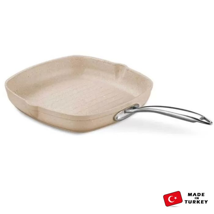 Poêle Grill En Granite KORKMAZ 28 x 28 CM - Beige