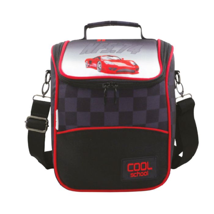 Sac à Goûter ISOTHERME COOL SCHOOL Cars Pour Garçon - Noir&Rouge