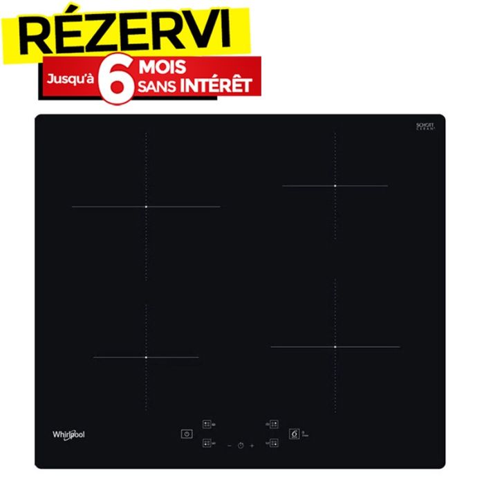 Table de Cuisson Induction WHIRLPOOL WSQ2160NE 4 Feux 60 cm - Noir