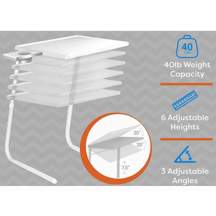 Table Portable et Pliable Mate Pour Ordinateur Portable - Blanc