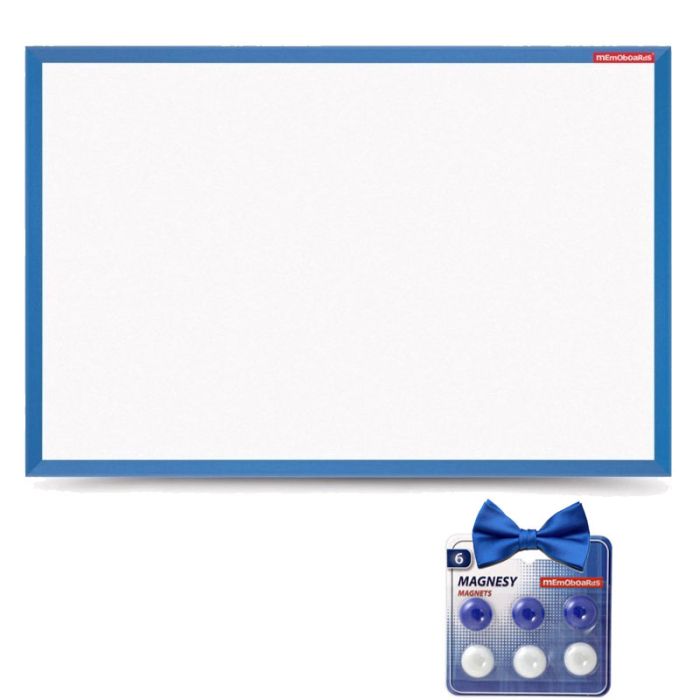 Tableau Blanc Magnétique MEMOBOARDS 60x40cm + 2 Cadeaux - Bleu