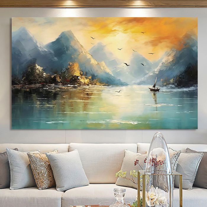 Tableau De Décoration 140 x 90 cm Montagne (BY58-T03)