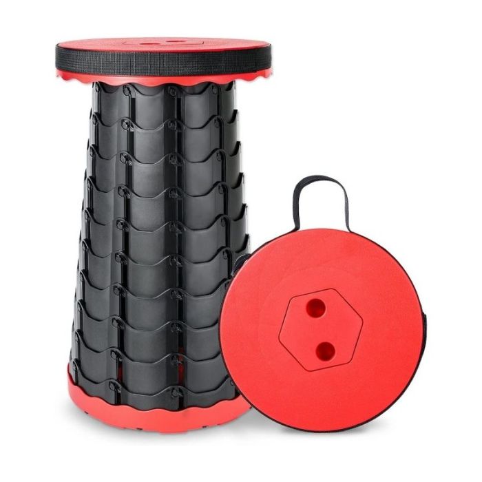 Tabouret Pliant Télescopique Portable - Rouge 