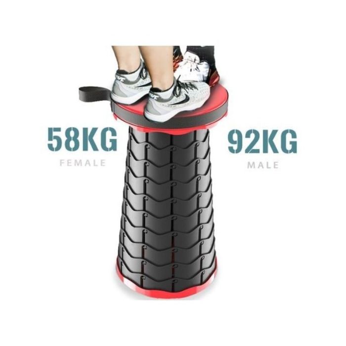 Tabouret Pliant Télescopique Portable - Rouge 