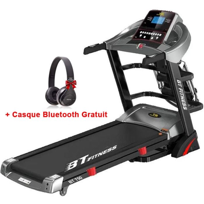 Tapis Roulant BT FITNESS T50 Avec Casque Gratuit - Noir