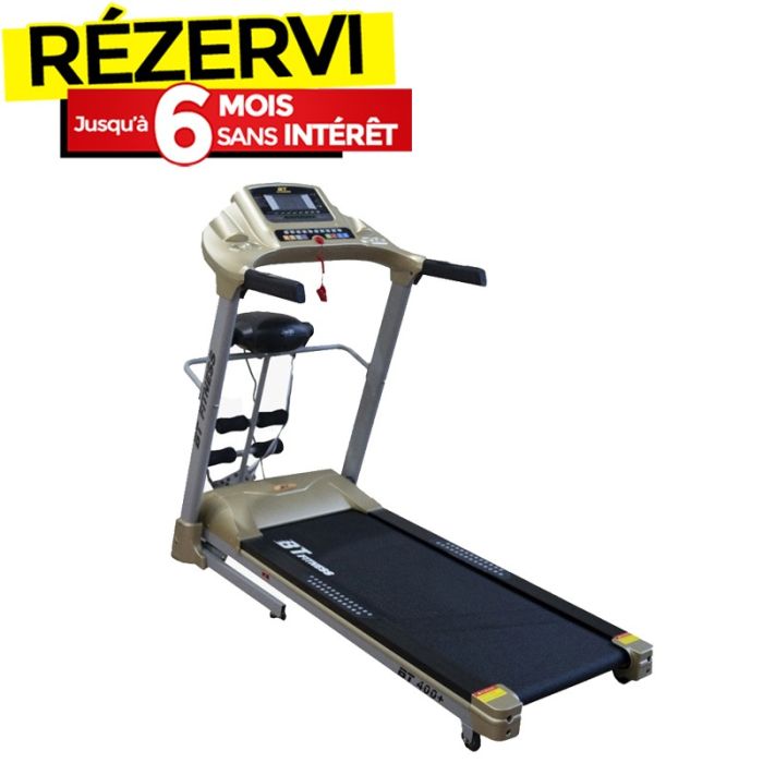 Tapis Roulant BT FITNESS T60+ Avec Plaque Vibrante - Gold