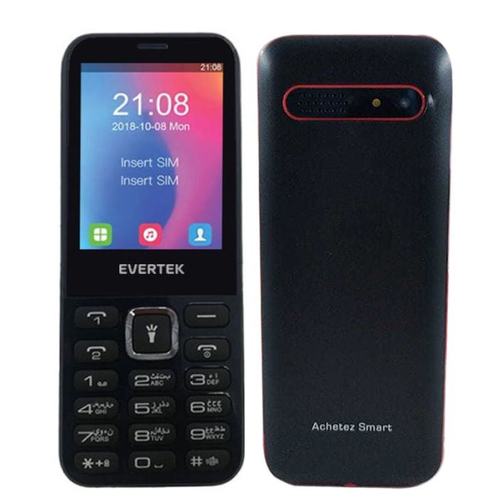 Téléphone Portable EVERTEK E28 - Noir&Rouge