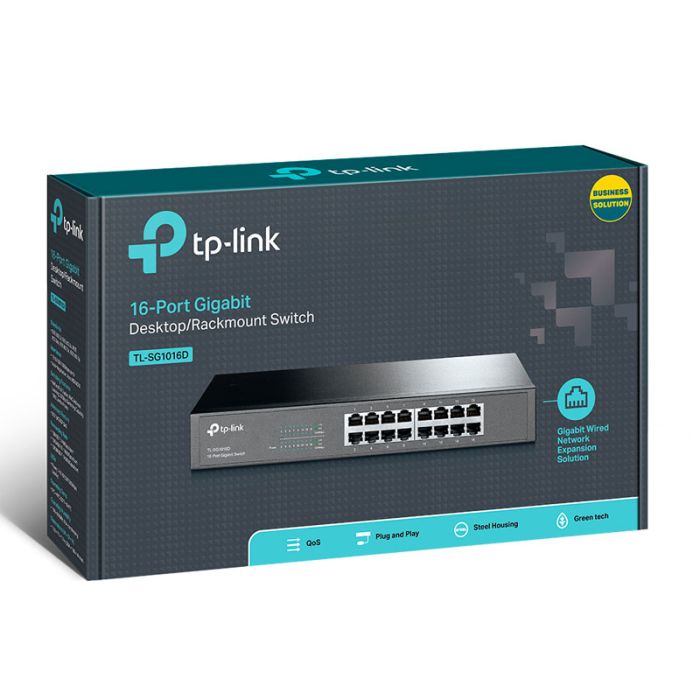 Switch Rackable/De Bureau TP-LINK TL-SG1016D 16 ports 32 Gbit/s - Noir